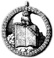 Symbol des Illuminaten Bundes: Die Eule der Minerva, auf einem Buche sitzend. Druckgraphik aus dem Jahr 1776