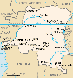 Karte der Demokratischen Republik Kongo. Bild: de.wikipedia.org