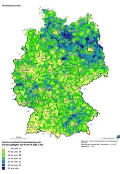 Pendeldistanzen 2013
Quelle: BBSR (idw)