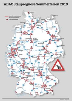 Die Stausituation auf Deutschlands Autobahnen. Bild: "obs/ADAC/ADAC e.V."