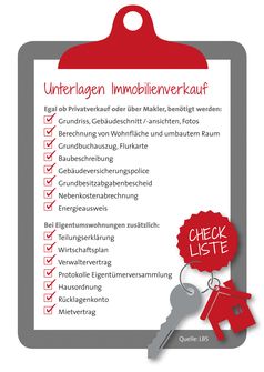 Checkliste Immobilienverkauf. Bild: "obs/LBS West"