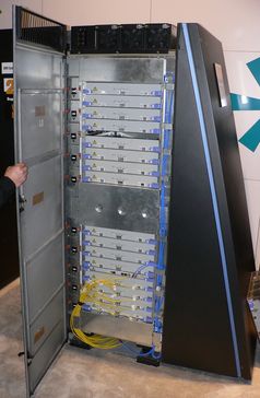 Blue Gene Watson (BGW) ist ein Supercomputer von IBM, der sich im Thomas J. Watson Research Center in Yorktown Heights, New York, befindet. Ein Schrank des Typs BlueGene/L, wie sie auch für Blue Gene Watson Verwendung finden.