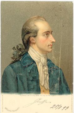 Johann Wolfgang von Goethe, Postkarte nach einem Gemälde von Georg Oswald May, 1779