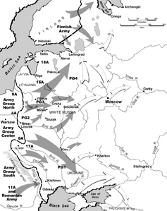 Geplante Vorstoßrichtungen im Unternehmen Barbarossa (1941)