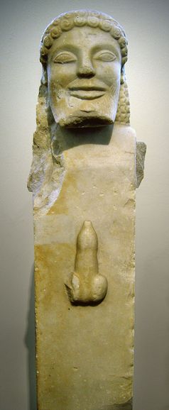 Herme mit Phallusdarstellung, antikes Griechenland, 520 v. Chr.