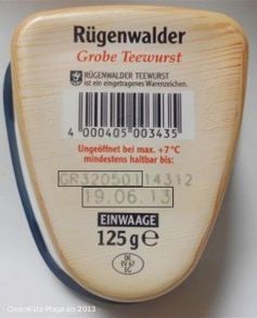 Rügenwalder Teewurst, grob (125 g) im Frische-Becher