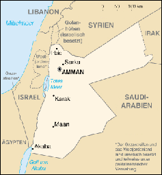 Karte von Jordanien Bild: wikipedia.org