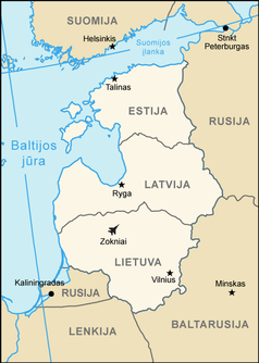 The three Baltic states: Estonia, Latvia, and Lithuania.