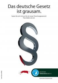 "Für ein neues Tierschutzgesetz" - das Leitmotto des Deutschen Tierschutzbundes zum Welttierschutztag 2011 am 4. Oktober wird mit einem neuen Kampagnenmotiv begleitet. Bild: "obs/Deutscher Tierschutzbund e.V."