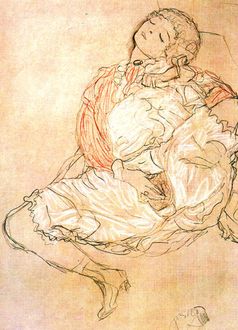 Masturbation (Zeichnung von Gustav Klimt, 1913). Bild: wikipedia.org