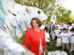 Ilse Aigner bei den Young Pandas vom WWF Bild: WWF / Arnold Morascher