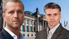 Petr Bystron und Marc Jongen, MdB, Abgeordnete der AfD-Bundestagsfraktion
