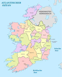 Irland mit politischen Provinzen