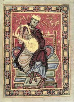 Egbert-Psalter, fol. 20v, König David