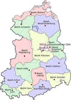 Bezirke der DDR und Ost-Berlin ab 1952