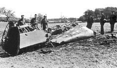 Das Wrack von Heß’ Messerschmitt Bf 110 (12. Mai 1941)