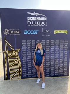 Nathalie Pohl beim Oceanman 2022 in Dubai. Bild: NP-Invest GmbH Fotograf: privat