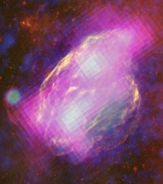 Die W44 Supernova-Überreste
Quelle: Bild: NASA/DOE/Fermi LAT Collaboration, ROSAT, JPL-Caltech, and NRAO/AUI (idw)