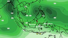 Niederschlagsverteilung über Indonesien in mm/Jahr im Sommer
Quelle: Abbildung: Autorenteam (idw)