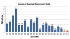 Entwicklung der Populationen des Monarchfalters Grafik: © WWF