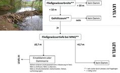 Entscheidungsbaum für die Typisierung von Dammstandorten auf verschiedenen Skalenebenen: Level I (Landschaftsebene) und II (lokale Ebene). Quelle: Bild und Grafik: Hochschule Weihenstephan-Triesdorf (idw)