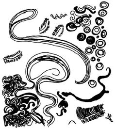 Zeichnung einer Sequenz aus der Vision eines Tukano (nach: Dronfield, S. 381).