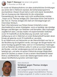 Die Quelle des Gerüchtes könnte Ralph Niemeyers (dieBasis) Beitrag auf Facebook gewesen sein Bild: Screenshot Facebook /WB/ Eigenes Werk