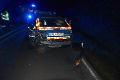 Beschädigter Dienstwagen Bild: Polizei