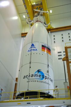 SatCom-Satellit Trägerrakete Ariane 5 im europäischen Weltraumbahnhof in Kourou, Französisch Guayana. Bild: Bundeswehr Fotograf: Bundeswehr