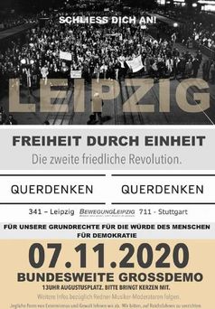 Plakat Querdenken 341 für Demo in Leipzig am 7.11.20