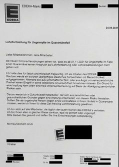 Hier das gesamte Mitarbeiter-Rundschreiben des Mut-Unternehmers. Bild: WB / Eigenes Werk