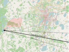 Rekonstruierte Flugbahn des Meteors[2]