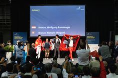Bauschreiner Romain Mingard holt die Bronzemedaille bei der WorldSkills Competition 2022 Special Edition in Basel Bild: Holz / MCH Group Fotograf: PHOTO Sara Barth
