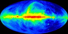 Der 408-MHz-All-Sky-Survey – der Gesamthimmel im Radiolicht. Dieses Bild kann als die frühe Visitenkarte des Preisträgers und der Arbeit seiner Radiokontinuumsabteilung am MPIfR angesehen werden.Quelle: Quelle: MPIfR/Patricia Reich (idw)