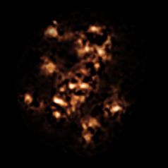 Aufnahme des Spinnennetz-Galaxienhaufens mit dem APEX-Teleskop.
Quelle: ESO (idw)