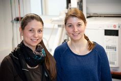 Die Doktorandin Alexandra Capodeanu-Nägler (links) und Dr. Sandra Steiger forschen am Institut für experimentelle Ökologie Quelle: Foto: Eberhardt/Uni Ulm (idw)