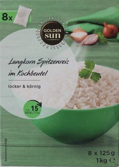 "Golden Sun Langkorn Spitzenreis im Kochbeutel, 1kg".  Bild: Lidl Fotograf: Lidl