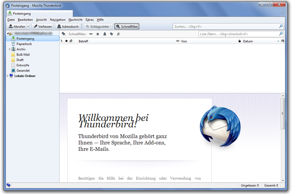 Mozilla Thunderbird (engl. für Donnervogel) ist ein freies Open-Source-E-Mail-Programm und -Newsreader des Mozilla-Projekts.