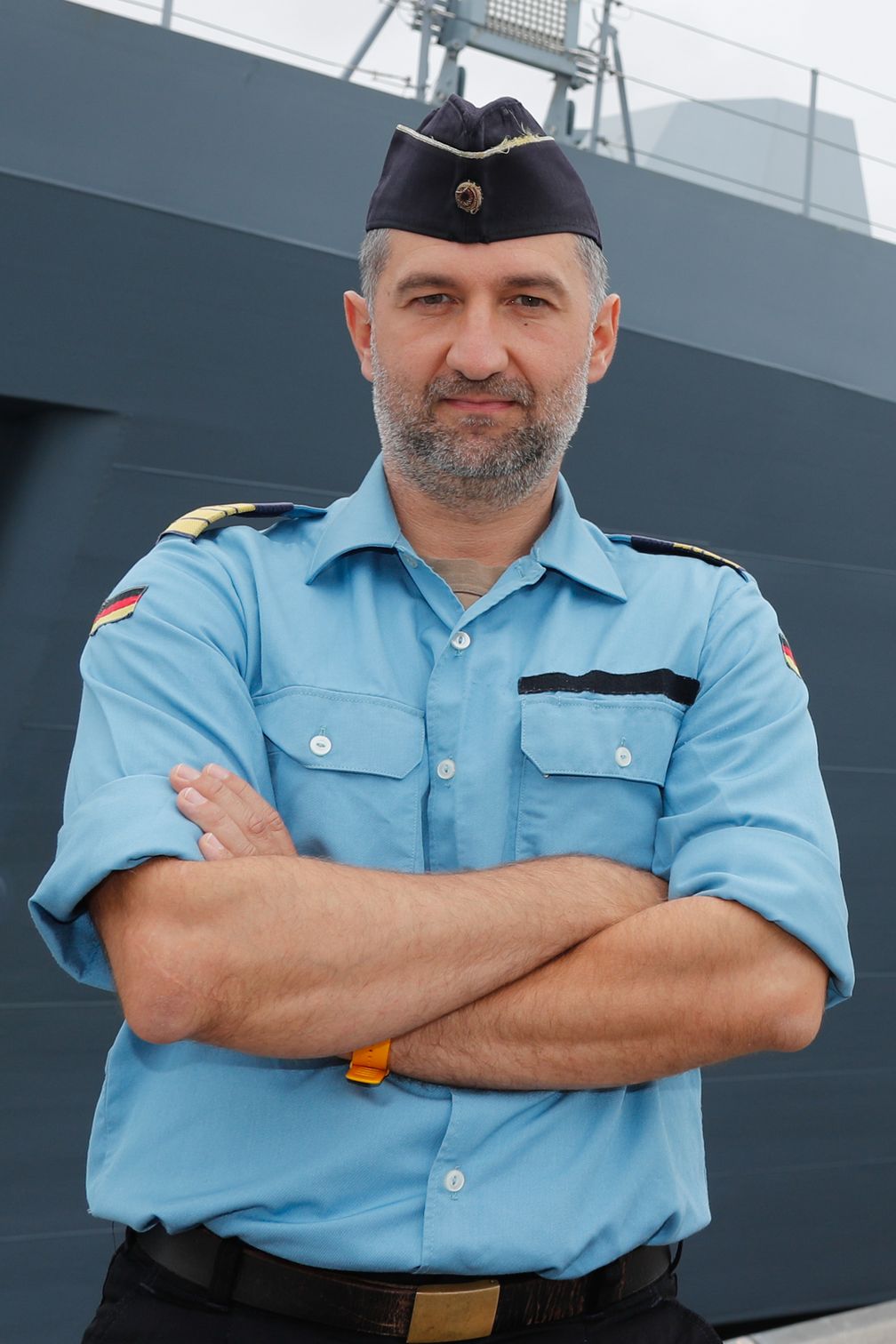 Der neue Kommandant der Besatzung F125 "Echo", Fregattenkapitän Sascha Huth. Bild: Bundeswehr