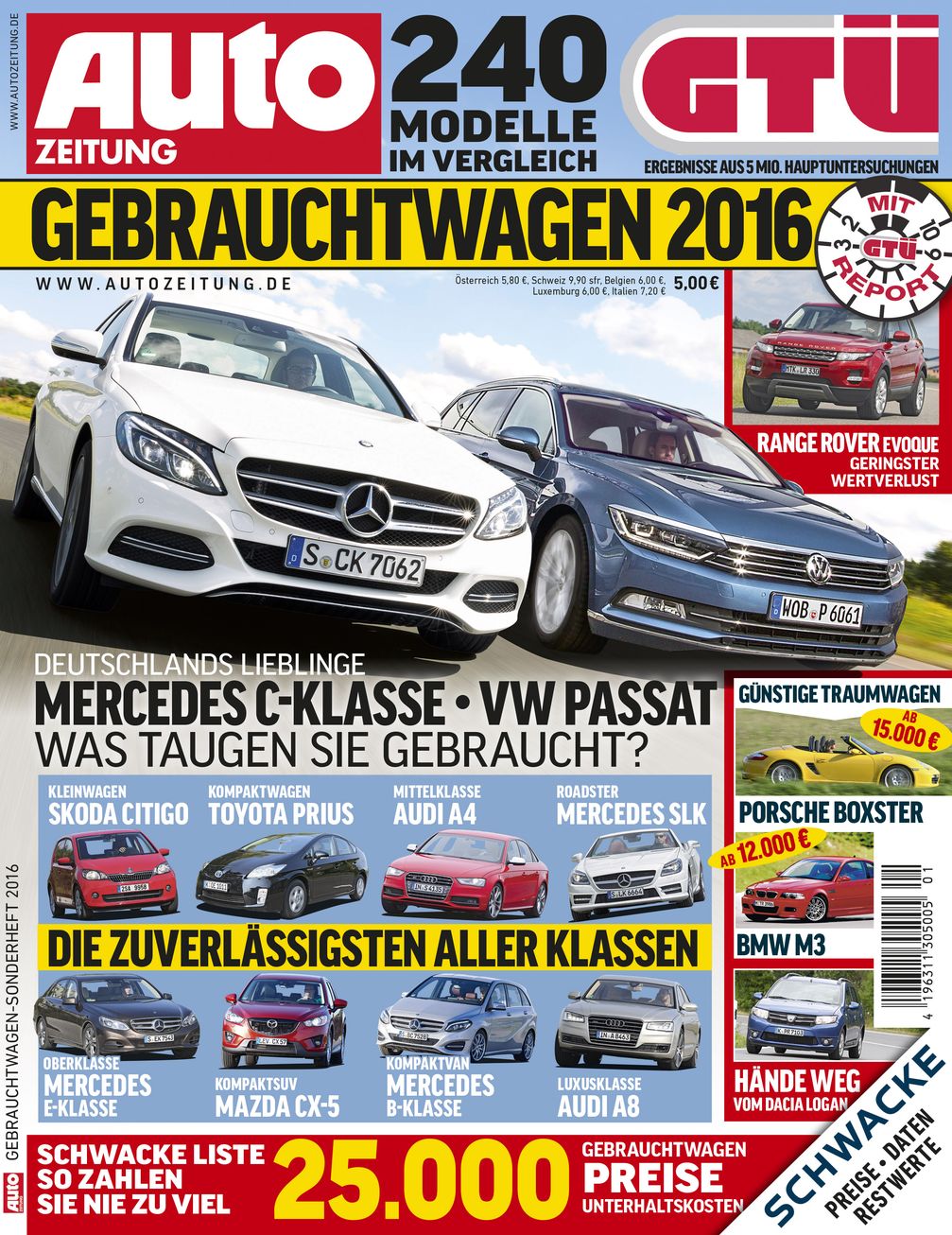 Bild: "obs/GTÜ Gesellschaft für Technische Überwachung GmbH/Gebrauchtwagenratgeber 2016"