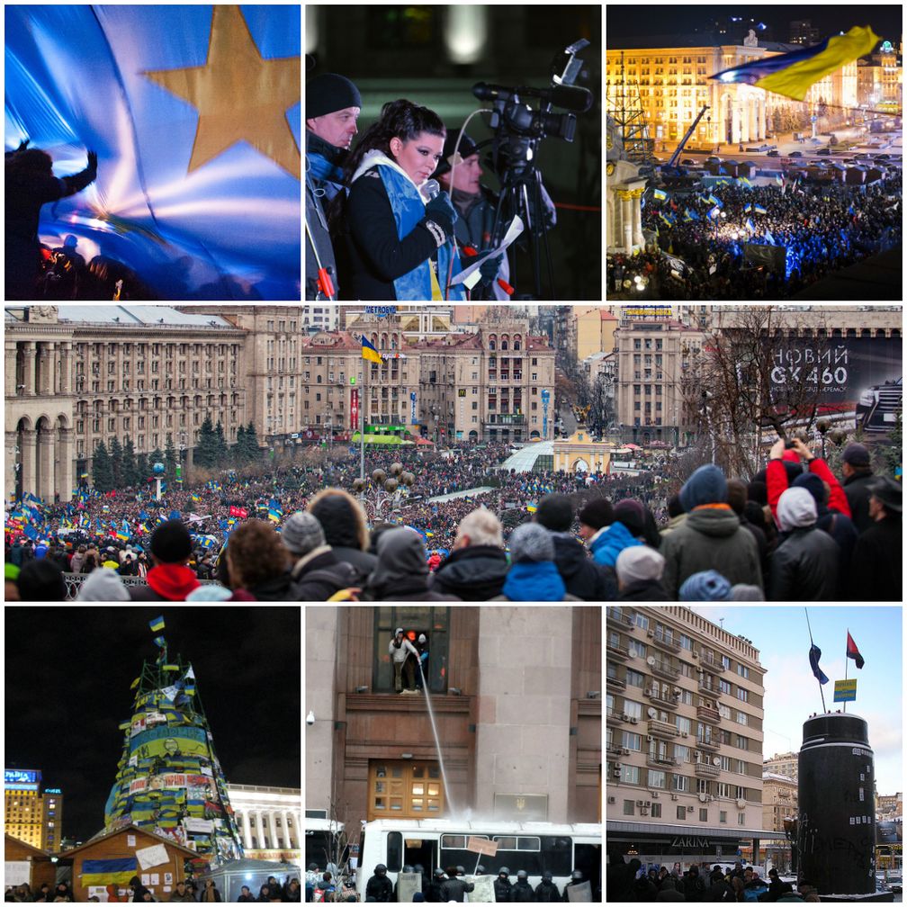 Szenen von den Proteste in der Ukraine seit dem 21. November 2013.