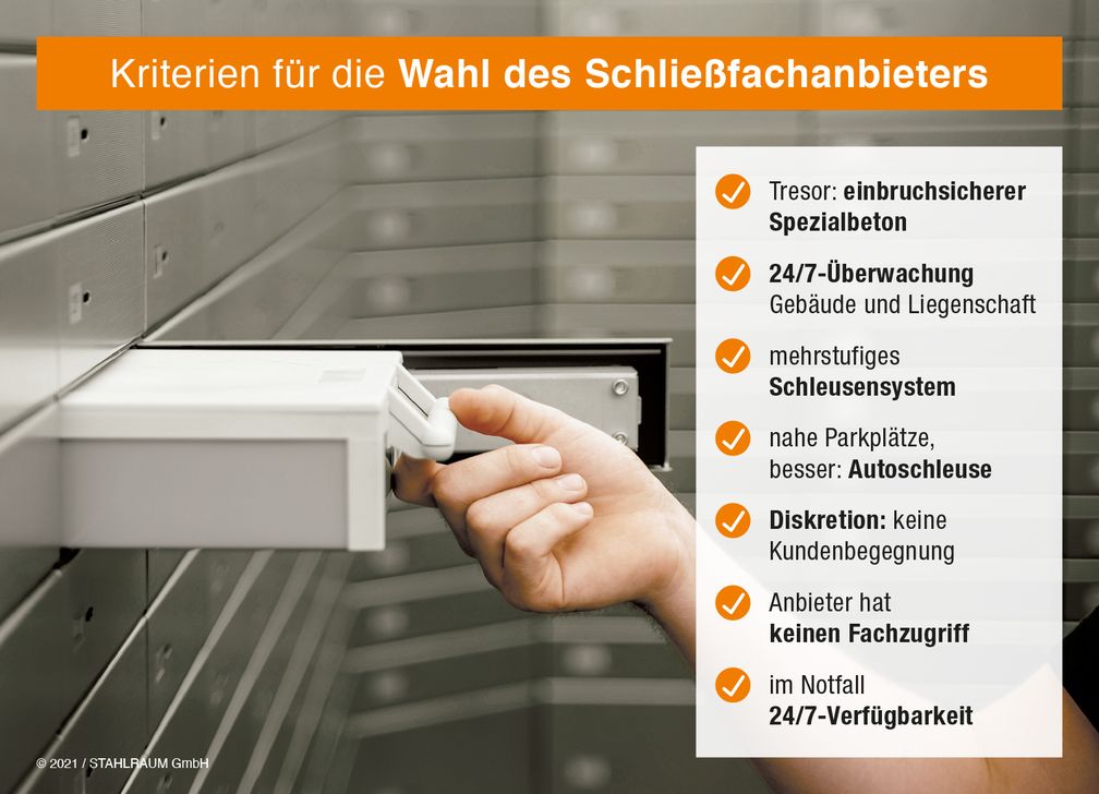 Wenn Bankfilialen schließen: Tipps für die Wahl eines privaten Schließfachanbieters. Bild: STAHLRAUM GmbH Fotograf: STAHLRAUM GmbH