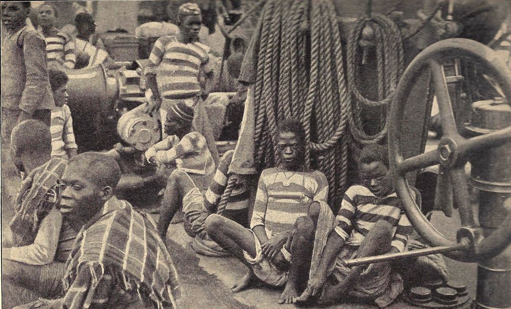 Sklavenhandel: „Auf Deck eines Sklavendampfers im Kongogebiet“ (Symbolbild)
