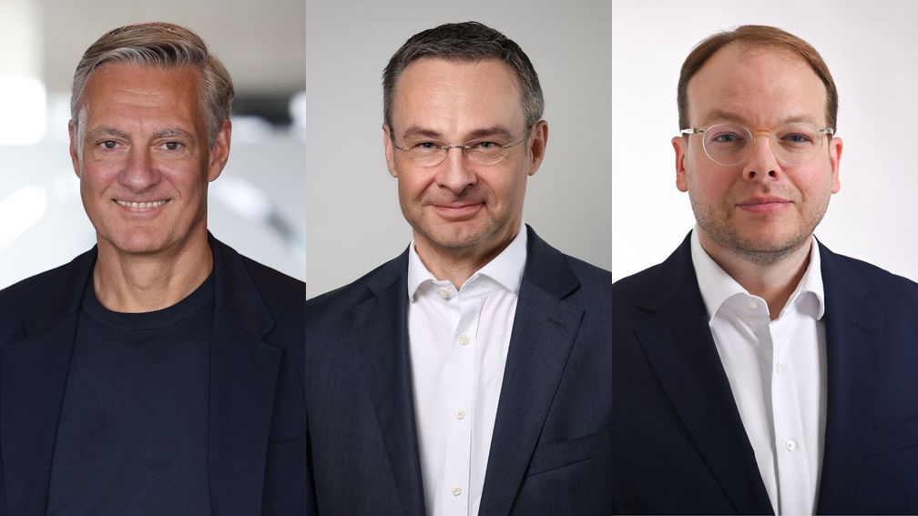 Thomas Düffert (CEO), Adrian Schimpf (CFO), Bernd Hellermann (COO) (v.l.n.r.) (2025) Bild: MADSACK Mediengruppe Fotograf: MADSACK Mediengruppe
