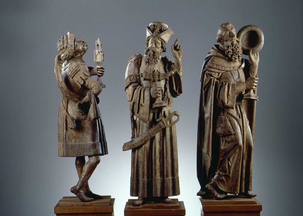 Heilige Drei Könige, Eichenholz, um 1490, Germanisches Nationalmuseum in Nürnberg (Symbolbild)