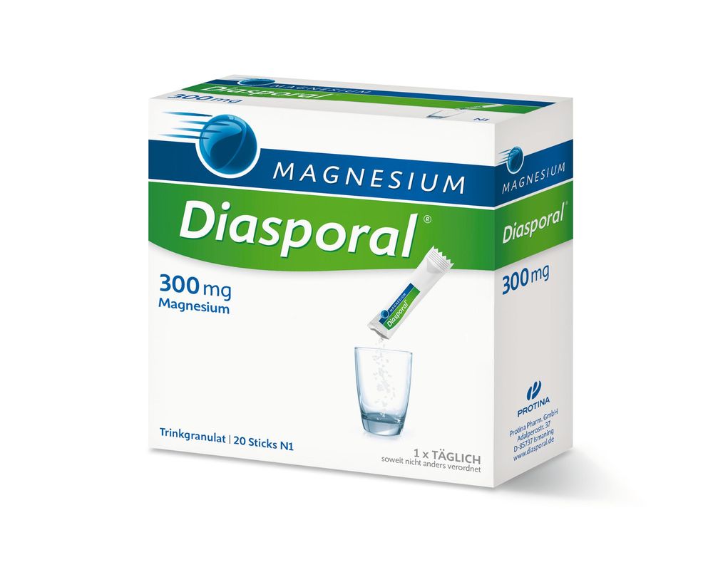 Magnesium-Diasporal® 300 mg Trinkgranulat aus reinem Magnesiumcitrat ist körperfreundlich und schnell aktiv und in Apotheken erhältlich.

Fotorechte und -verwendung:
Verwendung der Fotos kostenfrei und nur im Textzusammenhang mit dieser Pressemitteilung und Nennung der ©Bildquelle genehmigt! / Weiterer Text über ots und www.presseportal.de/nr/79747 / Die Verwendung dieses Bildes ist für redaktionelle Zwecke unter Beachtung ggf. genannter Nutzungsbedingungen honorarfrei. Veröffentlichung bitte mit Bildrechte-Hinweis. Bildrechte: ©Diasporal 300mg Fotograf: ©Diasporal