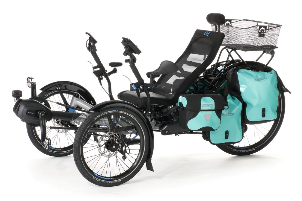 Ab 2020 haben Trike-Fahrer mit den neuen Transportlösungen (ab 34,90 Euro) von HP Velotechnik mehr Spielraum beim Gepäcktransport - Platz für einen Kaffeebecher inklusive.