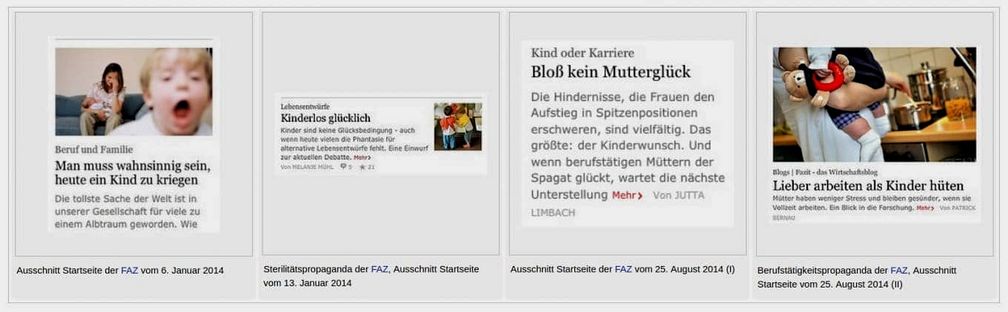 Beispiele für Anti-Nachwuchs-Kampagnen der BRD-Systemmedien