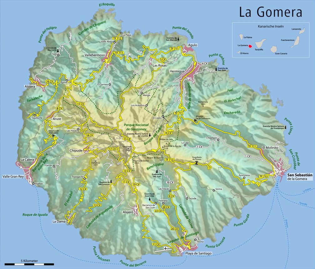 Karte von La Gomera