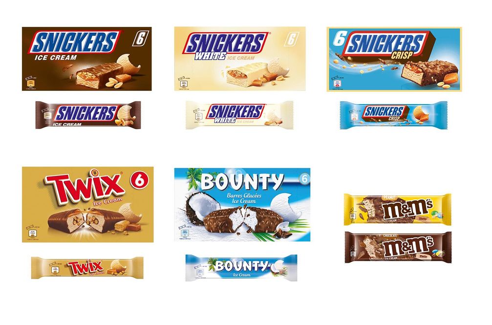 ProduktrückrufBetroffen sind bestimmte EISCREME-PRODUKTE der Marken SNICKERS®, BOUNTY®, TWIX® und M&M'S®  Bild: Mars GmbH Fotograf: Mars Wrigley